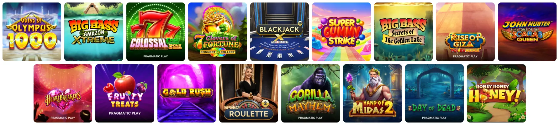Casino games collection at HotStreak Casino
